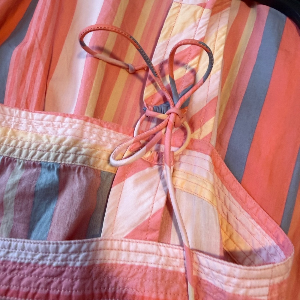 FREE PEOPLE Primavera Stripe Cotton
Midi Dress Sz. M.  NWT color pink - Picture 9 of 13